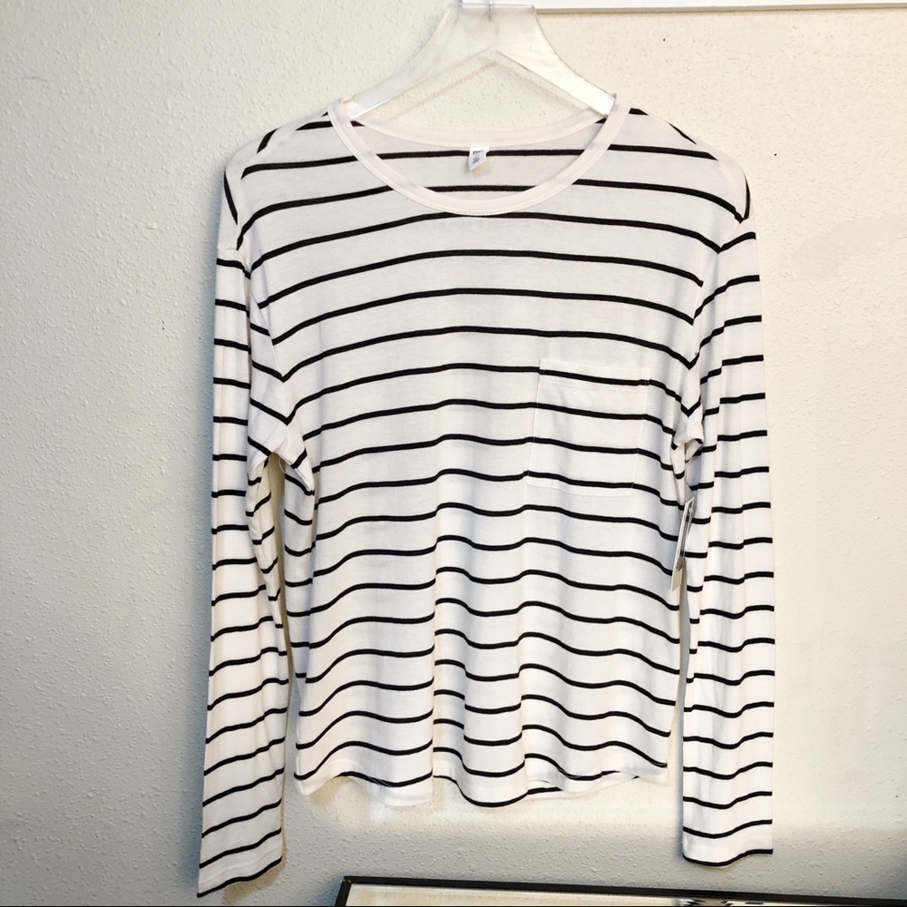 NWT BP Sz XS Long Sleeve Cream & Black Shirt